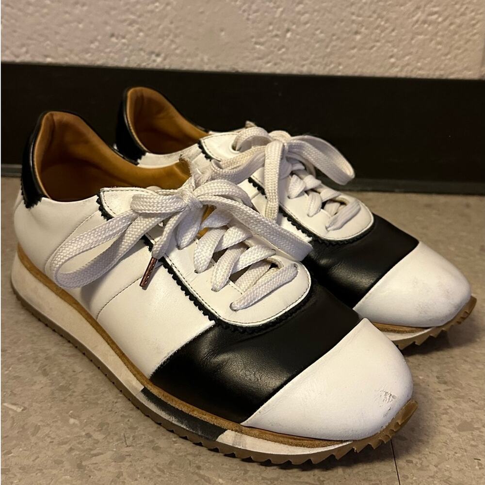 The Office of Angela Scott Quinn Sneaker White Leather Size 39 9 Black Trainer